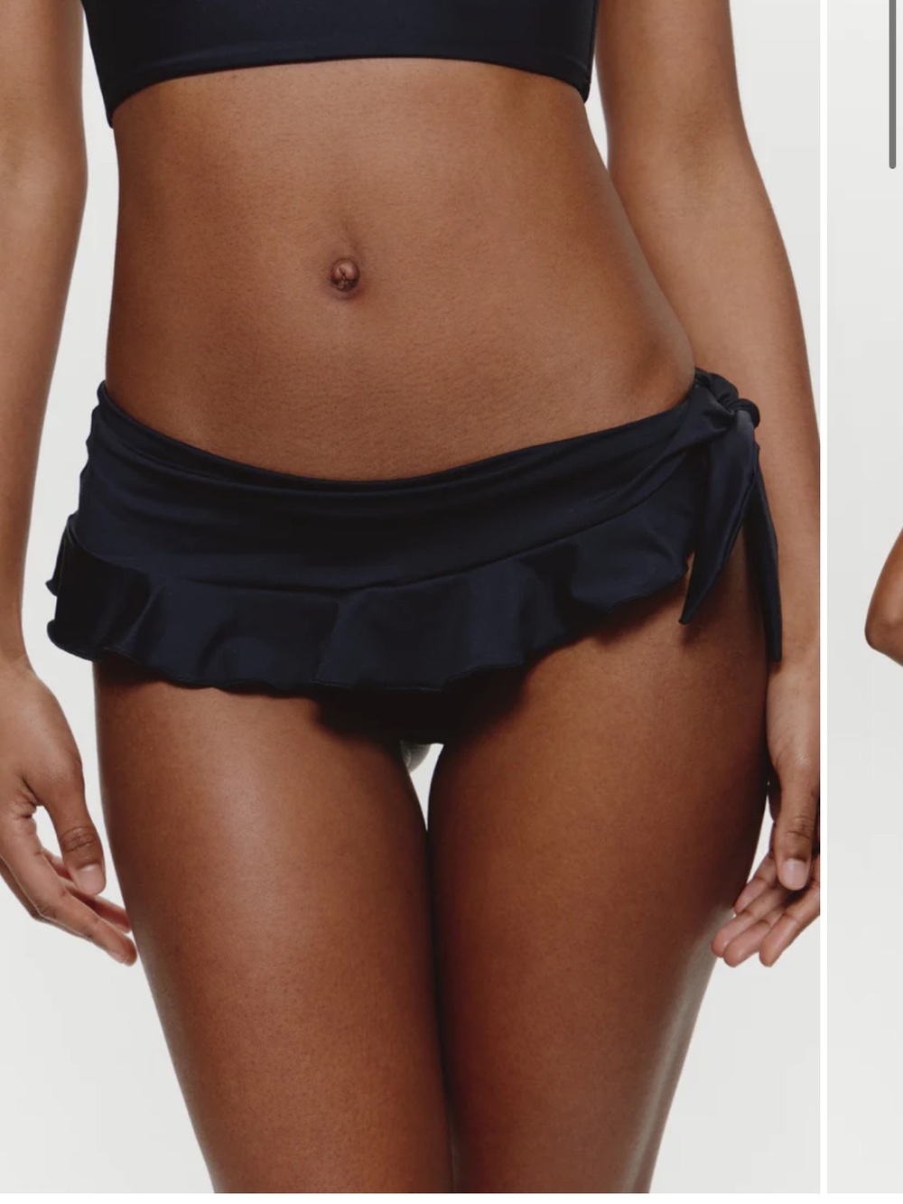 Frankie's Bikinis Black Ruffle Tie Swim Skirt